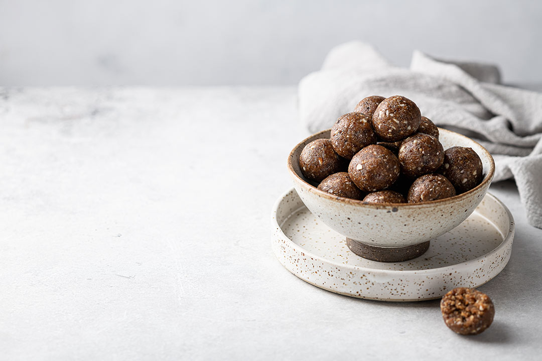 Protein balls in a bowl